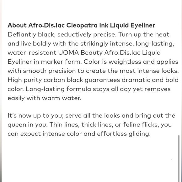 🖤🆕🖤 UOMA Afro.Dis.Iac Liquid Eyeliner - Picture 2 of 6